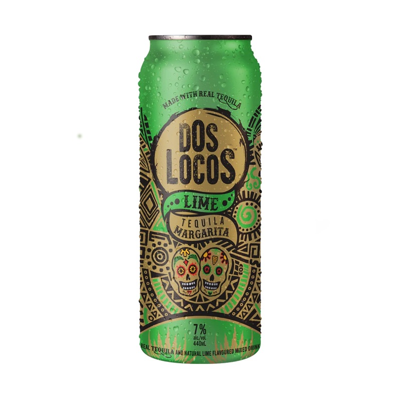Dos Locos Lime Margarita 440 ml - 12 Cans