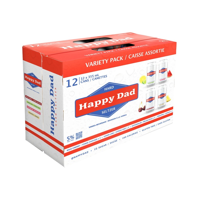 Happy Dad Hard Seltzer Variety Pack 355 ml - 12 Cans