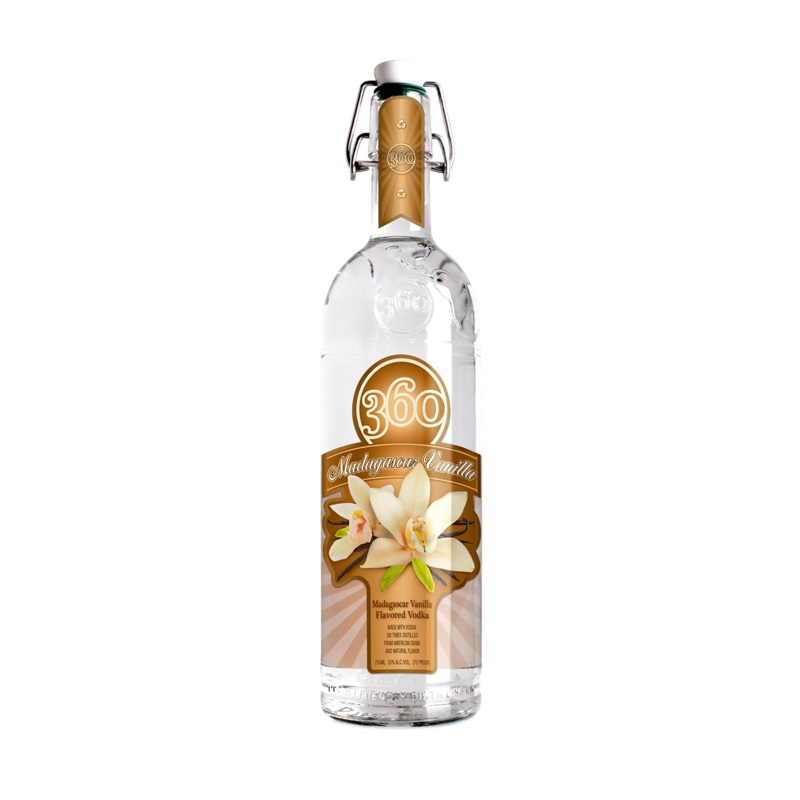 360 Madagascar Vanilla Vodka 750 ML  Premium Vanilla Infused Vodka
