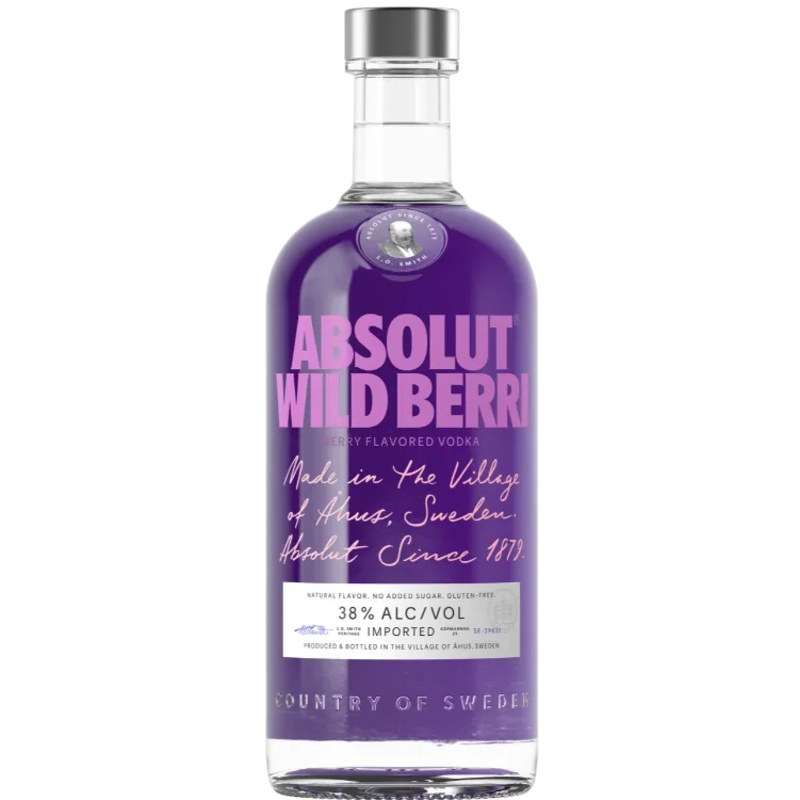Absolut Berry Flavored Vodka Wild Berri 76 750 ML