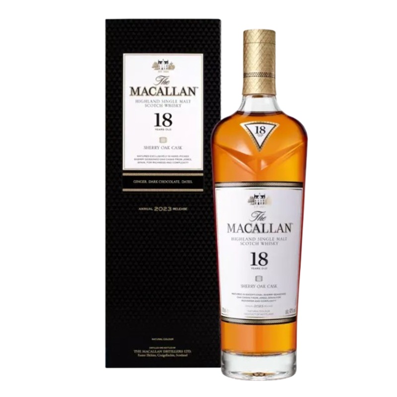 The Macallan Sherry Oak Cask 18 yr Single Malt Scotch Whisky 750 ML