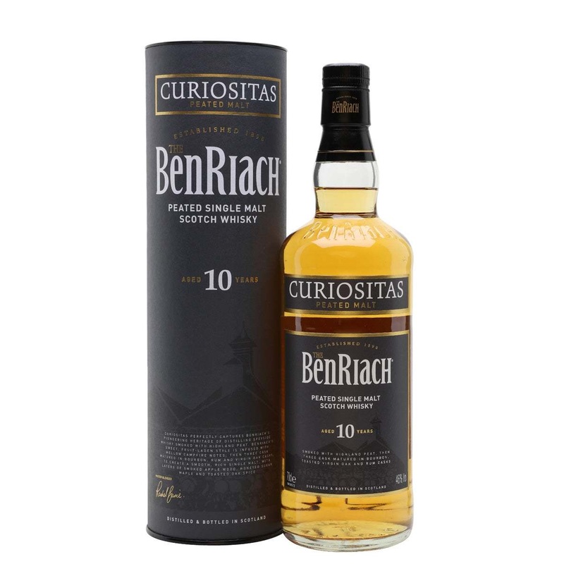 BenRiach 10 Year Old Curiositas Peated Single Malt Scotch Whiskey 750 ML