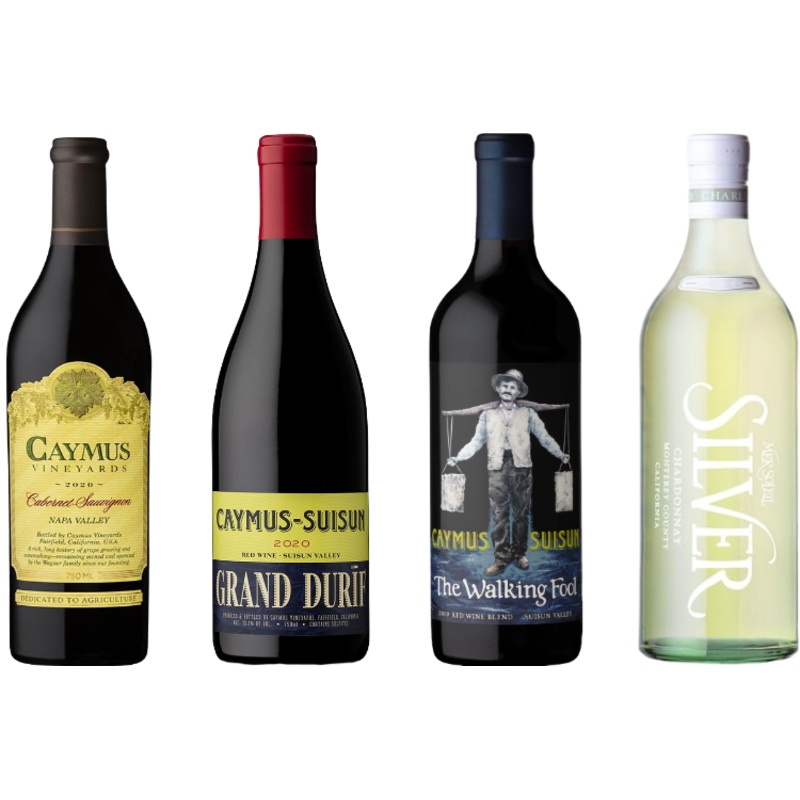 Caymus Vineyards & Mer Soleil Wine Combo Set 750 ML (4 Bottles)