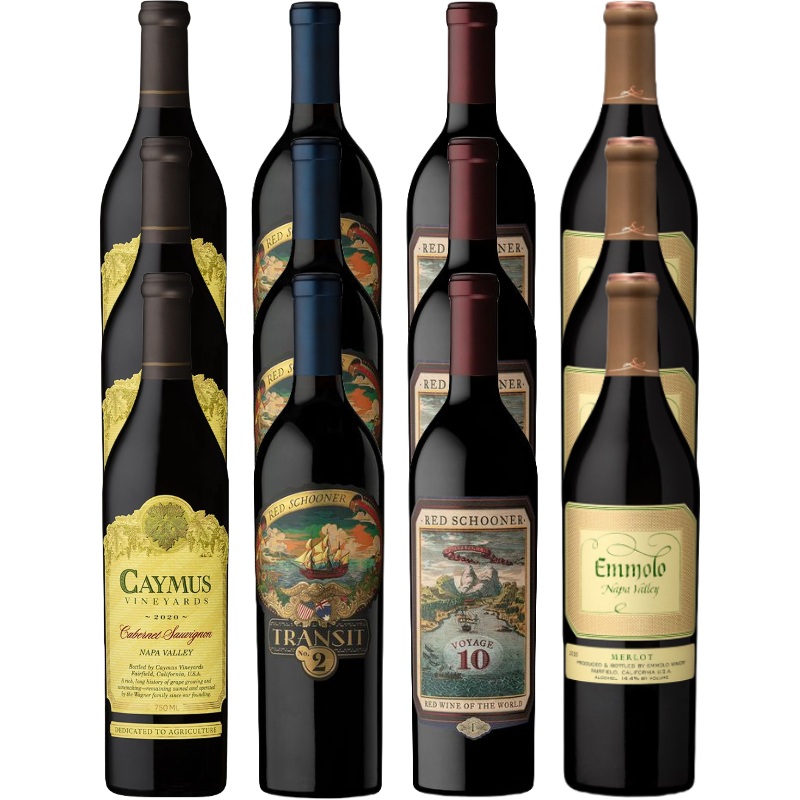 Caymus Red Schnooer & Emmolo Combo 750 ML (12 Bottle)